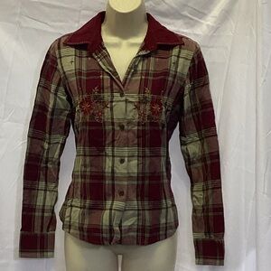 Solutions Embroidered Button Up Flannel
